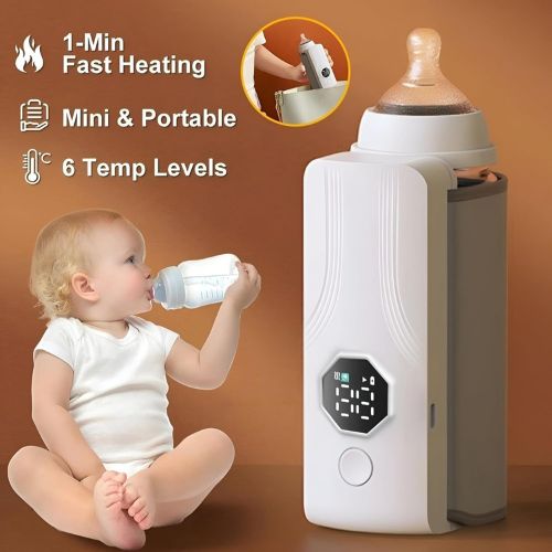 Portable Rechargeable Baby Bottle Warmer | Fast 1-Min Heating, USB Powered