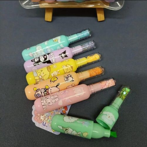 Pack of 6 Bottle Shaped Kromi Character Highlighters for Girls and Boys