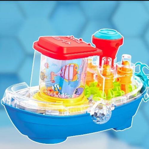 Gear Ship Bump and Go Toy for Kids with 3D Lights, Music & Automatic Action Play