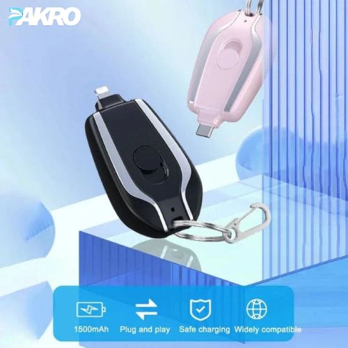 1500mah Mini Portable Keychain Phone Charger Emergency Power Bank