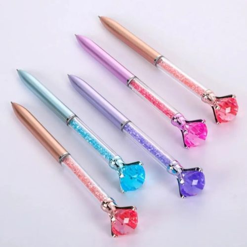 Diamond + Metal Ballpoint Pens For Office School And Daily Use (Random Color)