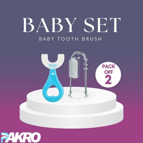 Pack of 2 - Baby U Shaped & Finger Toothbrush