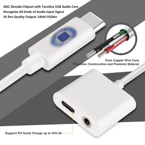SUPEN FAST Type C To 3.5mm Headphone Jack Charge Adapter