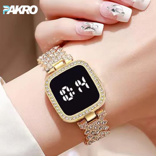 Ladies Square Dial Digital Touch Watch Easy To Use Reliable Performance