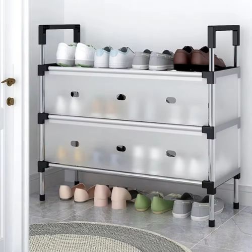 Multi Layer Dustproof Shoe Rack Organizer With Cover Foldable Shoe Storage Cabinet