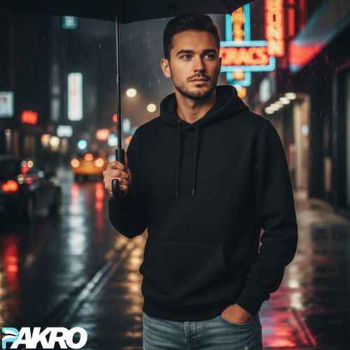 Black Polyester Hoodie – Warm, Soft & Stylish