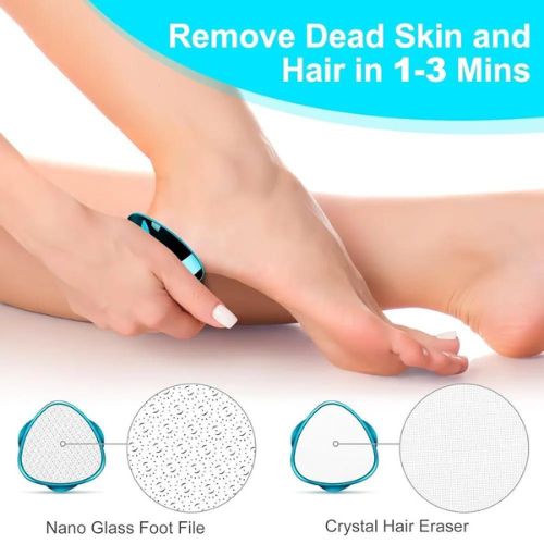 Double-Sided Nano Glass Callus Remover & Crystal Hair Eraser 2-in-1