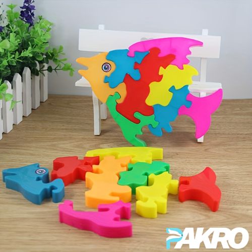 Personalized Elephant, Fish & Rooster Puzzle Toy Large Size