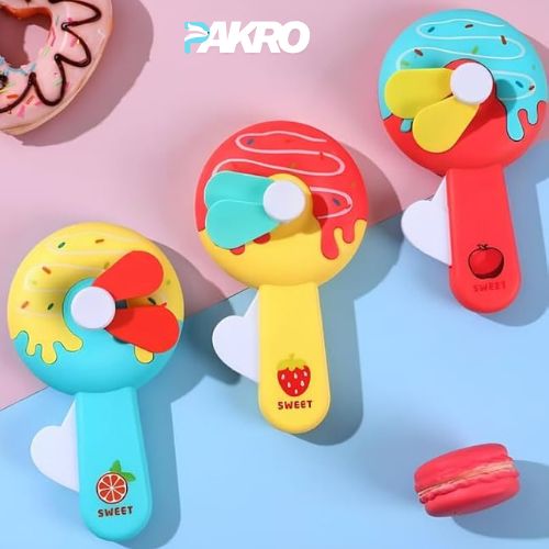 Donut Kid Fan – Cute Handheld Mini Fan for Kids | Portable Cartoon Fan