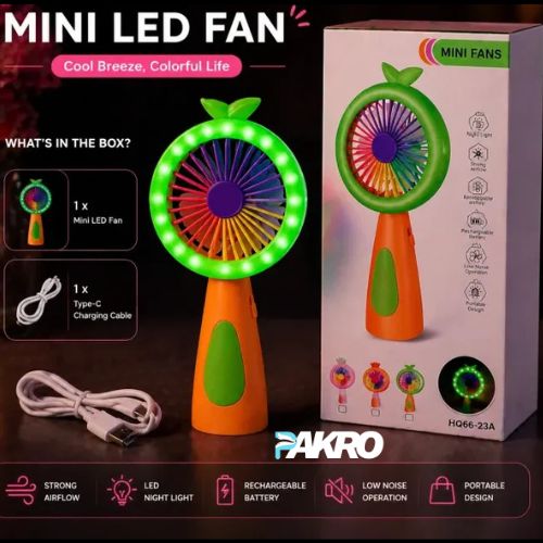 Rechargeable & Portable LED Lighting Mini Fan