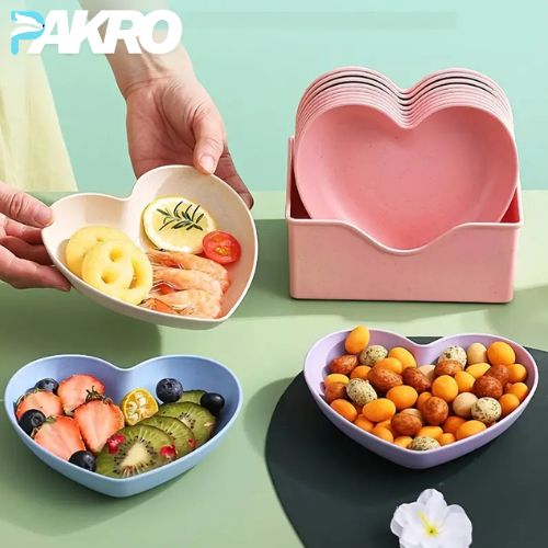 Heart Shape Plate 10 Pcs Set – Elegant Plates for Special Occasions & Daily Use