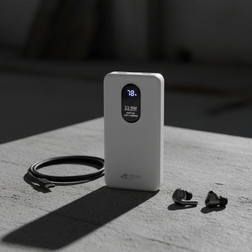 20,000mAh High-Capacity Power Bank With Built-in Cables | 22.5W Fast Charging