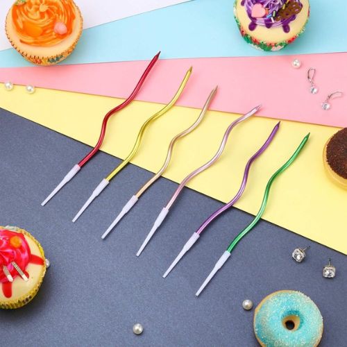 Curved Cake Candles | Pack of 6 | Decorative Cake Toppers