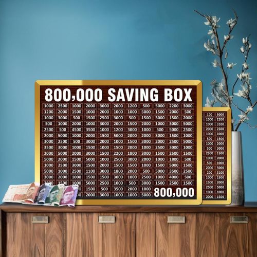 8 Lakh Money Saving Box – Wooden 800,000 Target Saving Box