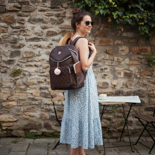 Girl's Leather Backpack School Bag College All Time Wear