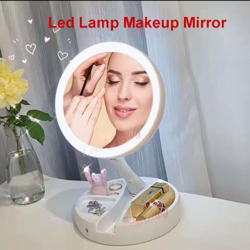 10X Magnifying LED Makeup Mirror with Light – Dual-Sided Round Mirror