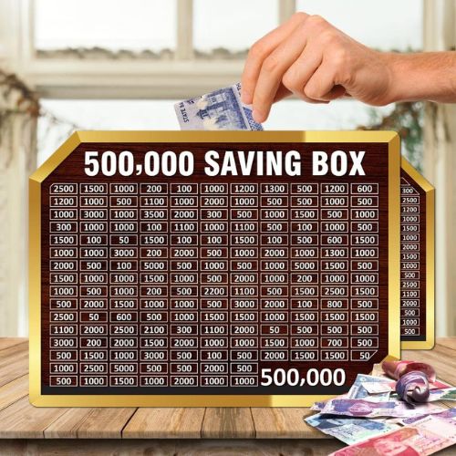 5 Lakh Money Saving Box – Wooden 500,000 Target Chart