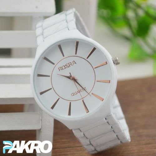 Ceramic Round Steeliness Steel Best Unisex Watch - Black & White