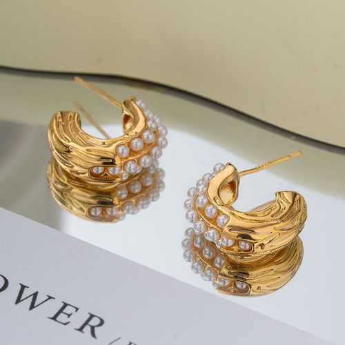 Pearl Bali – Elegant Korean Style Earrings - Golden - ZJX-169