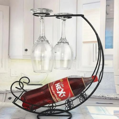 Creative Bottle & Glass Holder Metal Bottle Display Stand