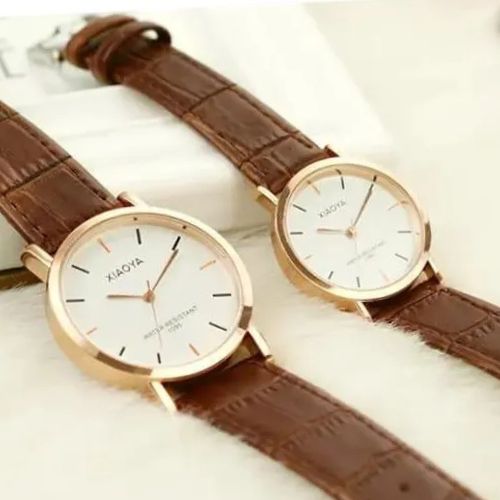 Couple Watch for Gifts Leather Strap Quartz Lover Watches for Men and Women