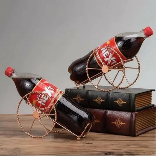 Retro Metal Cold Drink Stand Golden Iron Bottle Rack