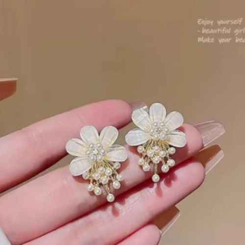 Flower Pearl Korean Earrings ZJX-162