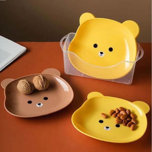 8 Plates With Stand Bear Design Durable Quality Stylish Look
