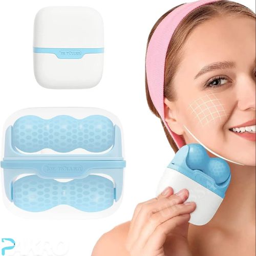 2 In 1 - Hello Face Ice Roller Facial Massage 2 Shape Heads