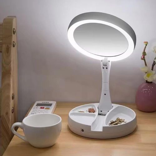10X Magnifying LED Makeup Mirror with Light – Dual-Sided Round Mirror