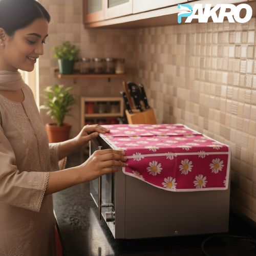 Microwave Oven Cover With Storage Pockets