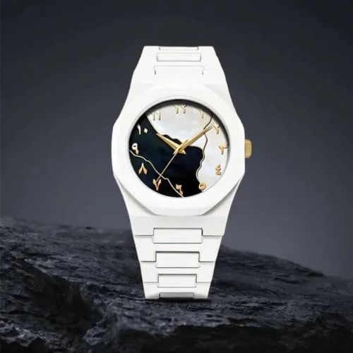 White Aura Watch Elegant Design Durable Build Comfortable Strap