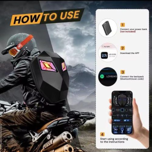 LED Screen 3D Hard Shell Backpack With Waterproof LED Eyes