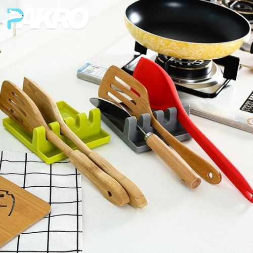 4 Step Spoon Holder for Kitchen Utensils - Pot Lid Holder Stand for Kitchen