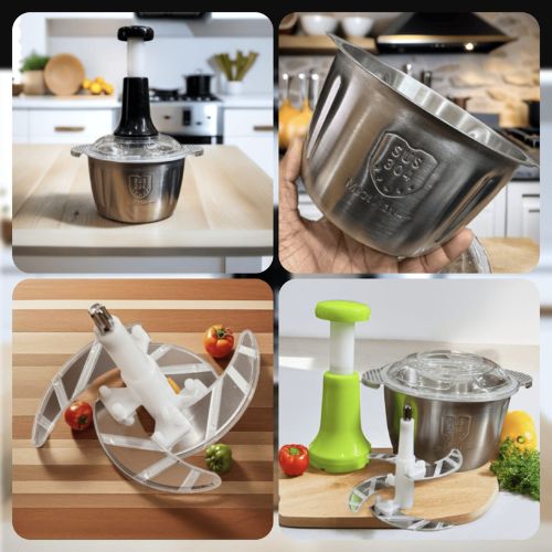 Manual Stainless Steel Multifunctional 2L Hand Push Chopper
