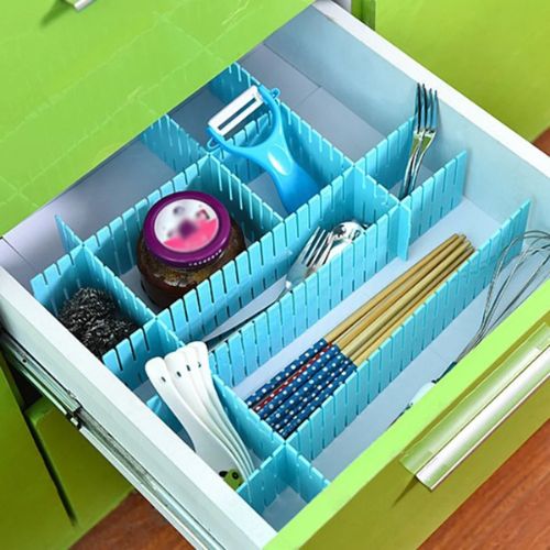 Pack of 4 Plastic Drawer Dividers - Adjustable Partition Boards for Cabinets