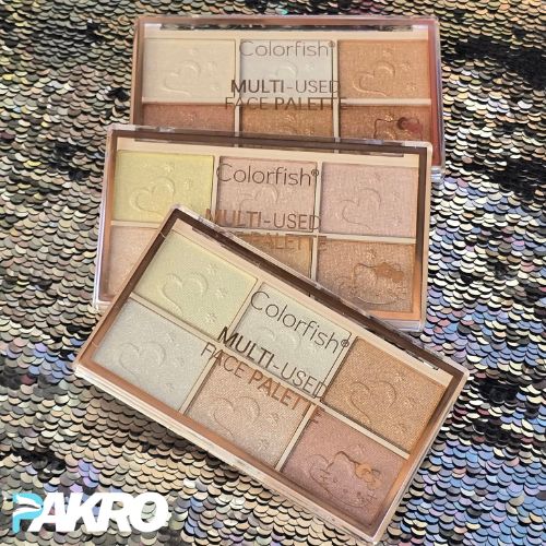 Glamorous Face 6 Color Baked Blusher And Highlighter Palette | Make-Up Kit