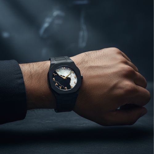 Black Aura Watch Elegant Design Perfect For Daily Wear & Special Occasions