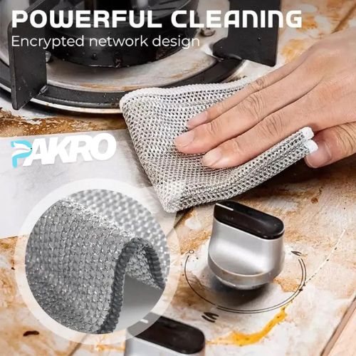 Steel Wire Dishwashing Cloth - Double Side Steel Wire Washing Brush