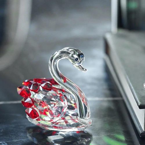 Crystal Swan Decor Glass Figurine for Home Symbol of Love