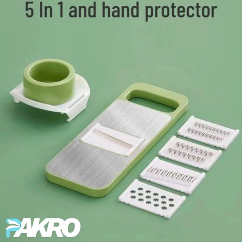 Green and white 5-in-1 hand protector with interchangeable parts on a green background, featuring the PAKRO brand.