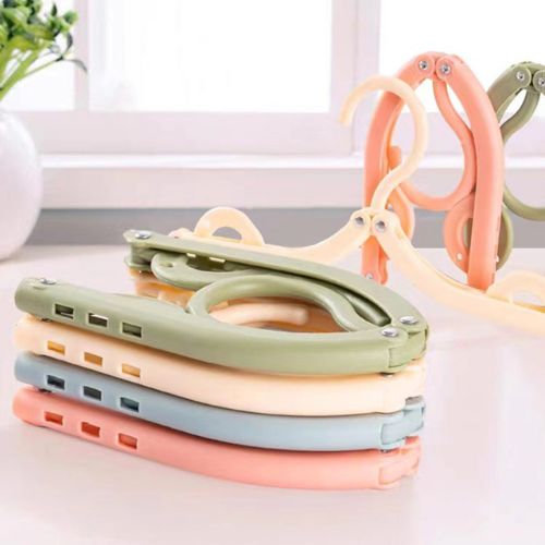 Pack of 10 - Portable Folding Clothes Hangers with Slots