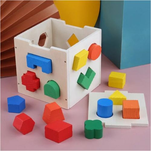 Wooden Hole Shape Intelligence Box Big - Shape Wood Puzzle