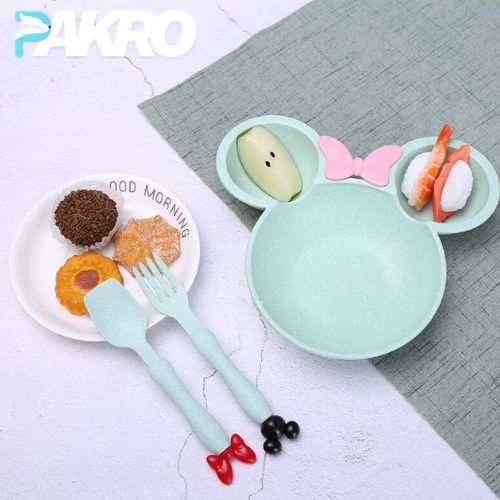 Panda Plate Set With Spoon And Fork - Kids Cartoon Dinner Plate Set