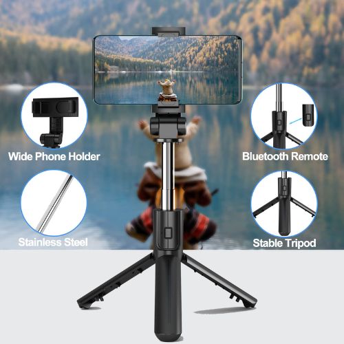 3 IN 1 R1S Wireless Selfie Stick And Tripod Stand