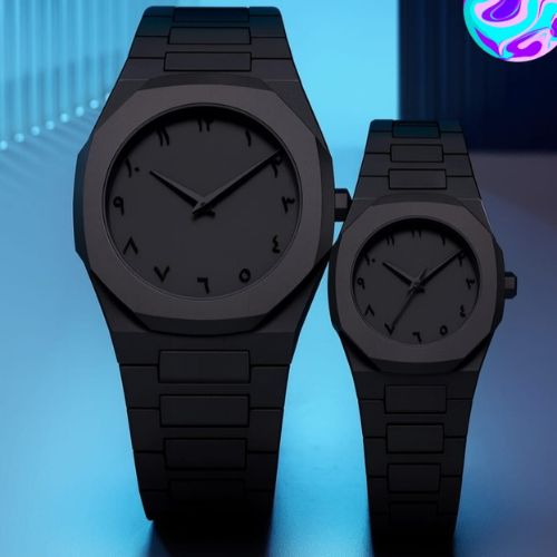 Black Aura Couple Watch - Stylish Fashion Accessories for Men and Women