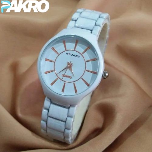 Ceramic Round Steeliness Steel Best Unisex Watch - Black & White