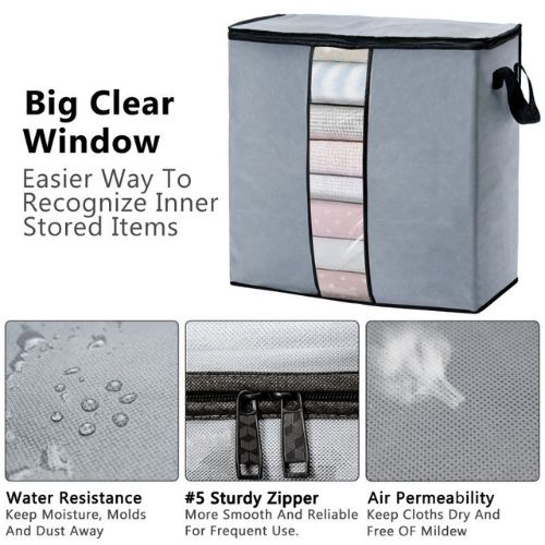 High-Quality Large Grey Foldable Storage Bag
