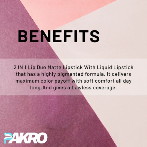 2-in-1 Waterproof Lipstick & LipGloss for Women | Creamy & Matte Finish