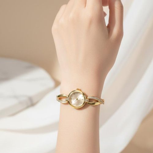 Elegant Zircon Korean Watch - Golden & Black - RTJ-181